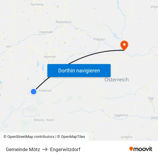 Gemeinde Mötz to Engerwitzdorf map
