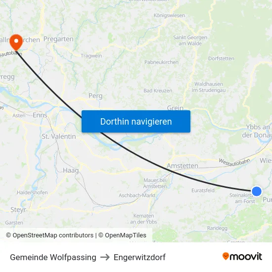 Gemeinde Wolfpassing to Engerwitzdorf map