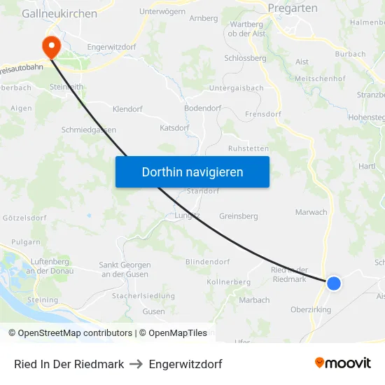 Ried In Der Riedmark to Engerwitzdorf map
