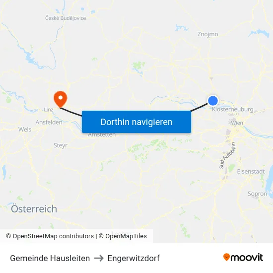 Gemeinde Hausleiten to Engerwitzdorf map