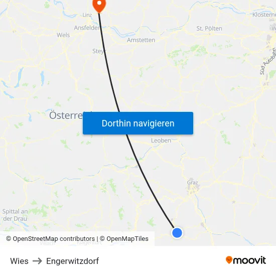 Wies to Engerwitzdorf map