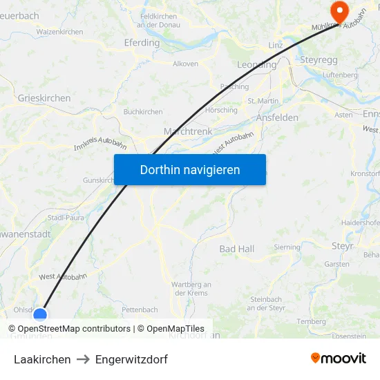 Laakirchen to Engerwitzdorf map