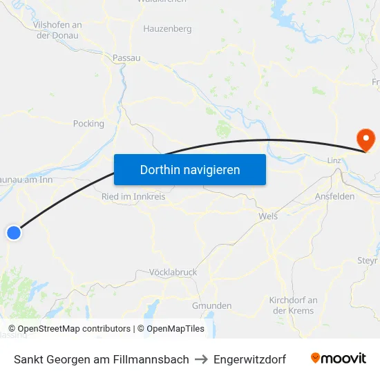 Sankt Georgen am Fillmannsbach to Engerwitzdorf map