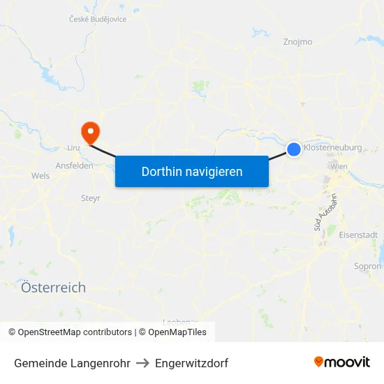 Gemeinde Langenrohr to Engerwitzdorf map