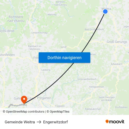 Gemeinde Weitra to Engerwitzdorf map
