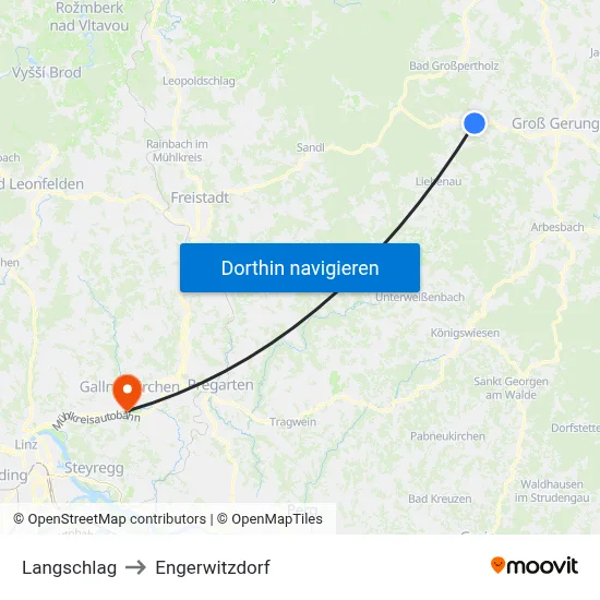Langschlag to Engerwitzdorf map