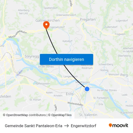 Gemeinde Sankt Pantaleon-Erla to Engerwitzdorf map