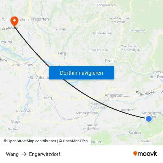 Wang to Engerwitzdorf map