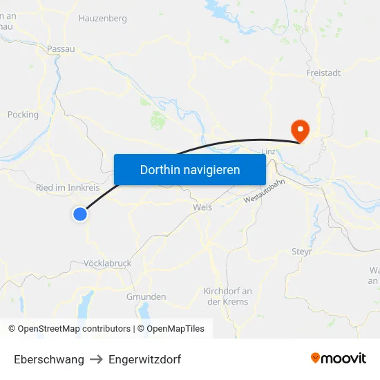 Eberschwang to Engerwitzdorf map