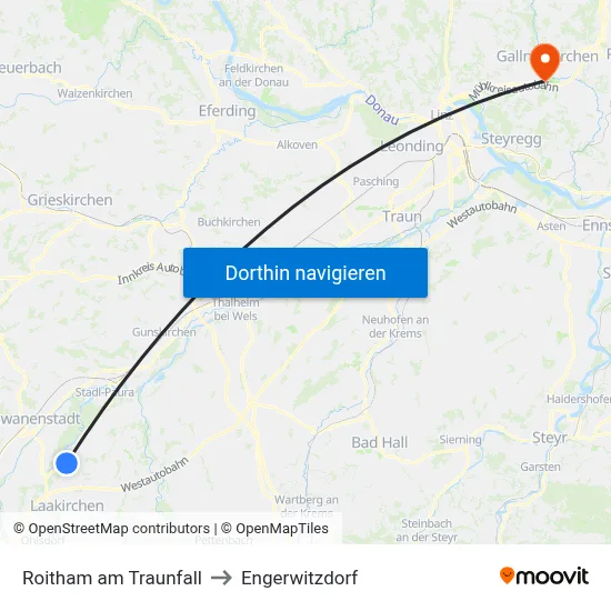 Roitham am Traunfall to Engerwitzdorf map