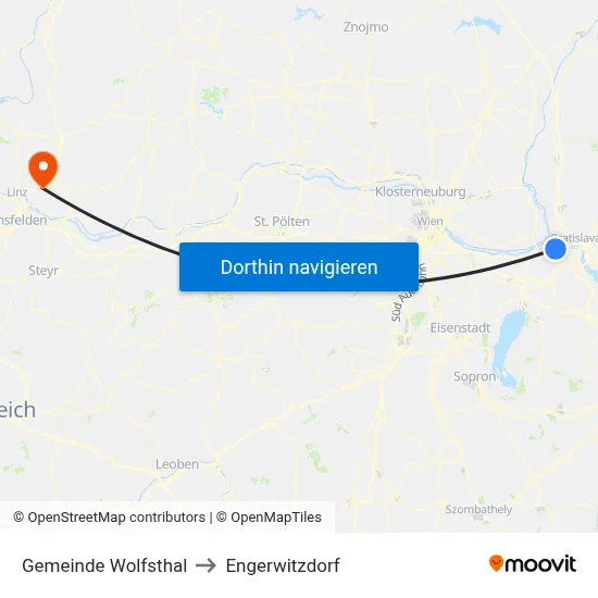 Gemeinde Wolfsthal to Engerwitzdorf map