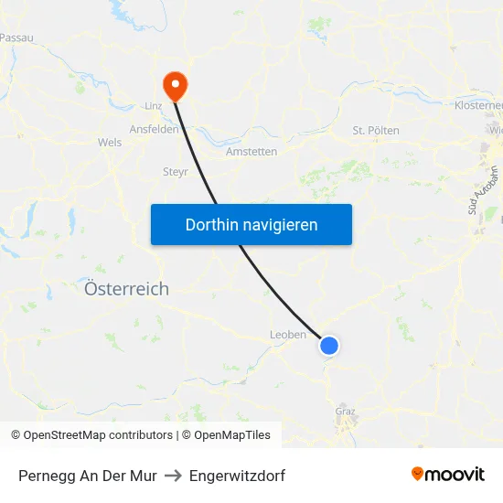 Pernegg An Der Mur to Engerwitzdorf map