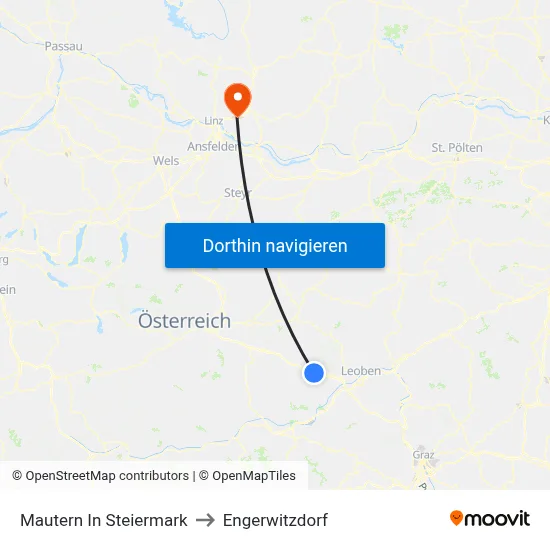 Mautern In Steiermark to Engerwitzdorf map