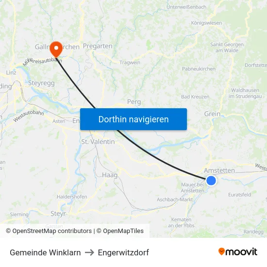 Gemeinde Winklarn to Engerwitzdorf map
