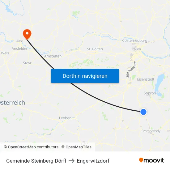 Gemeinde Steinberg-Dörfl to Engerwitzdorf map