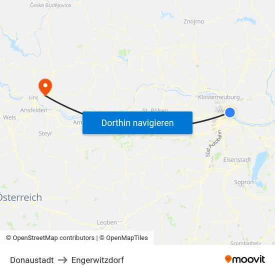 Donaustadt to Engerwitzdorf map