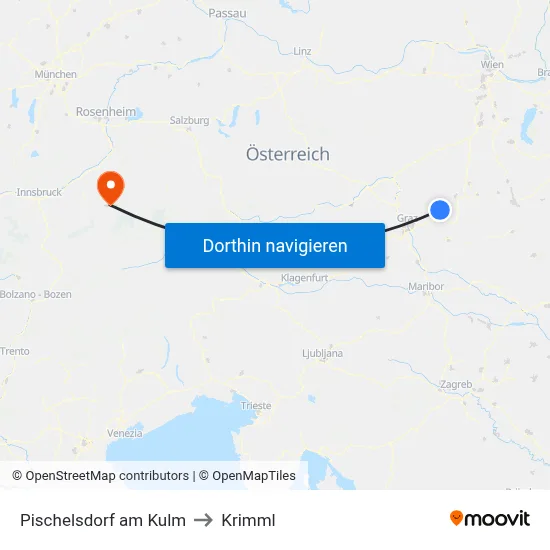 Pischelsdorf am Kulm to Krimml map
