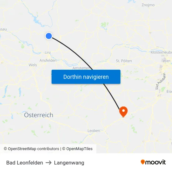 Bad Leonfelden to Langenwang map