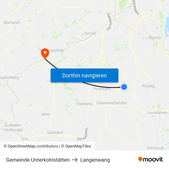 Gemeinde Unterkohlstätten to Langenwang map