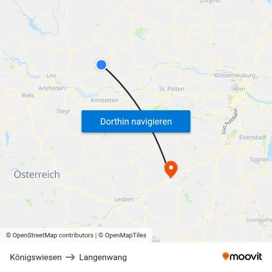 Königswiesen to Langenwang map
