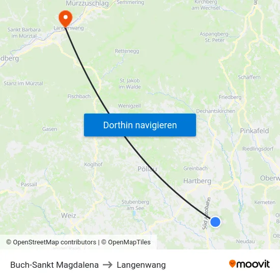 Buch-Sankt Magdalena to Langenwang map