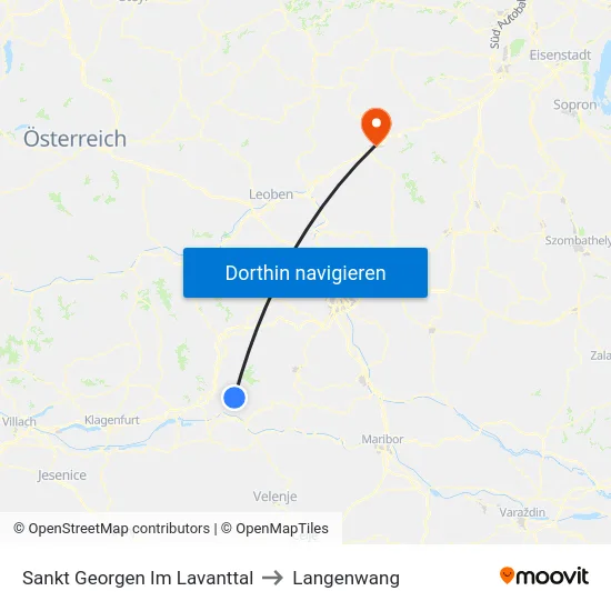 Sankt Georgen Im Lavanttal to Langenwang map