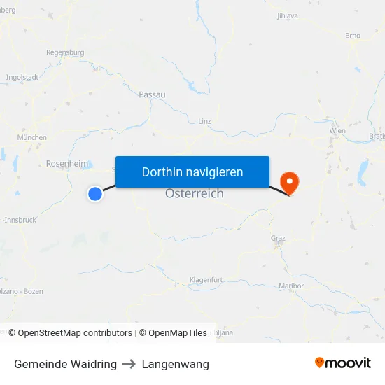 Gemeinde Waidring to Langenwang map