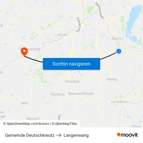 Gemeinde Deutschkreutz to Langenwang map