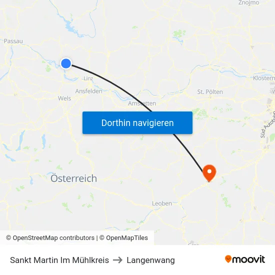 Sankt Martin Im Mühlkreis to Langenwang map