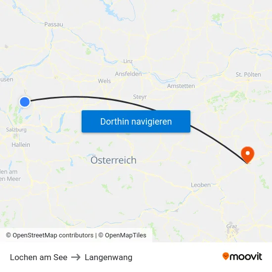 Lochen am See to Langenwang map