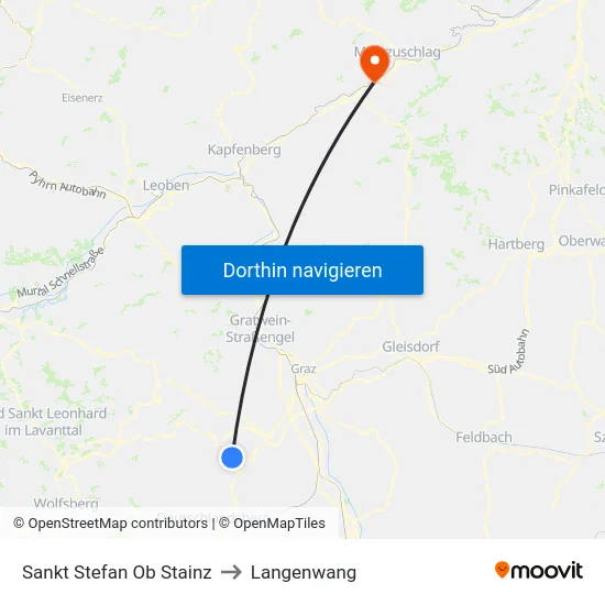 Sankt Stefan Ob Stainz to Langenwang map