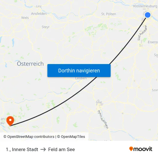1., Innere Stadt to Feld am See map
