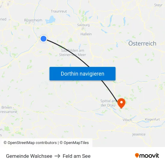 Gemeinde Walchsee to Feld am See map
