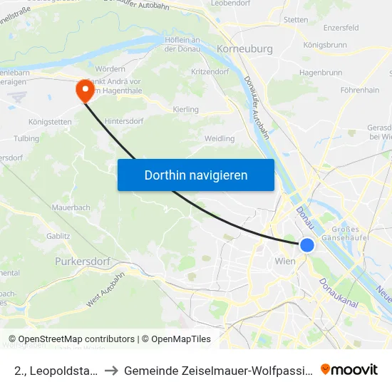 2., Leopoldstadt to Gemeinde Zeiselmauer-Wolfpassing map