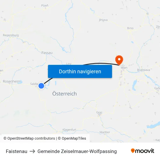 Faistenau to Gemeinde Zeiselmauer-Wolfpassing map