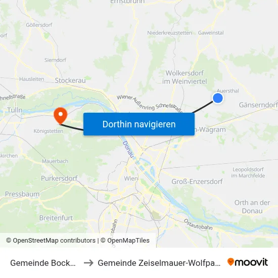 Gemeinde Bockfließ to Gemeinde Zeiselmauer-Wolfpassing map
