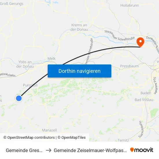 Gemeinde Gresten to Gemeinde Zeiselmauer-Wolfpassing map