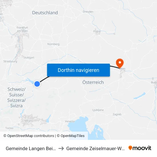 Gemeinde Langen Bei Bregenz to Gemeinde Zeiselmauer-Wolfpassing map