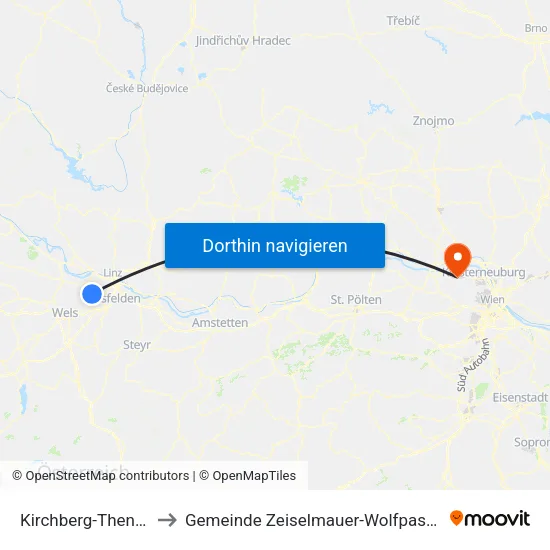 Kirchberg-Thening to Gemeinde Zeiselmauer-Wolfpassing map