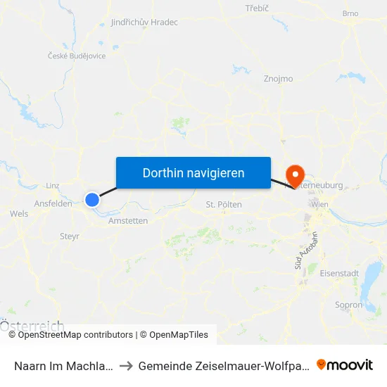 Naarn Im Machlande to Gemeinde Zeiselmauer-Wolfpassing map