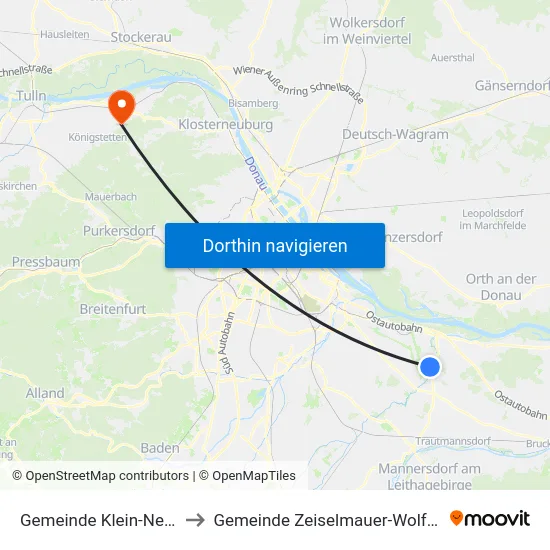 Gemeinde Klein-Neusiedl to Gemeinde Zeiselmauer-Wolfpassing map