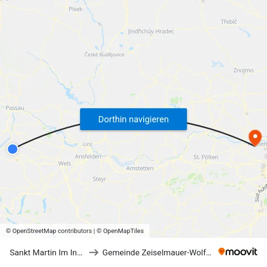 Sankt Martin Im Innkreis to Gemeinde Zeiselmauer-Wolfpassing map