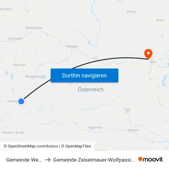 Gemeinde Weer to Gemeinde Zeiselmauer-Wolfpassing map
