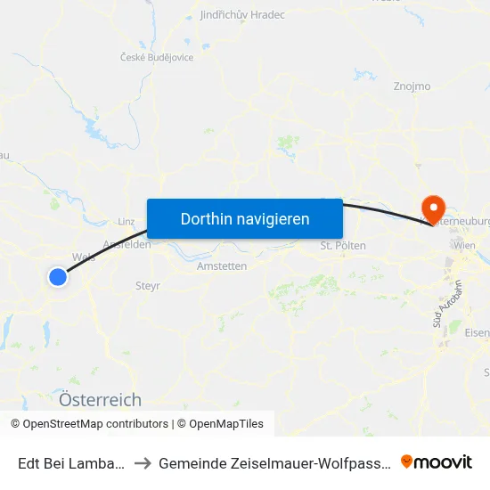 Edt Bei Lambach to Gemeinde Zeiselmauer-Wolfpassing map