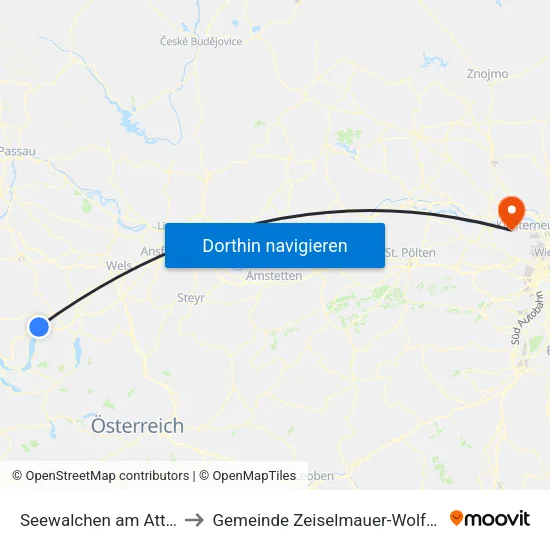 Seewalchen am Attersee to Gemeinde Zeiselmauer-Wolfpassing map