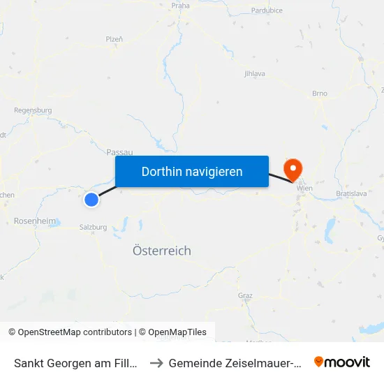 Sankt Georgen am Fillmannsbach to Gemeinde Zeiselmauer-Wolfpassing map