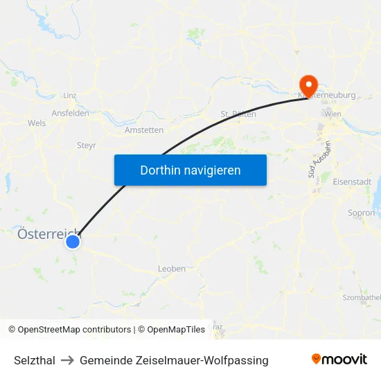 Selzthal to Gemeinde Zeiselmauer-Wolfpassing map