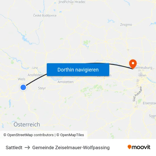 Sattledt to Gemeinde Zeiselmauer-Wolfpassing map
