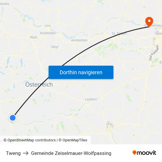 Tweng to Gemeinde Zeiselmauer-Wolfpassing map