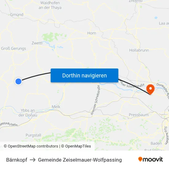 Bärnkopf to Gemeinde Zeiselmauer-Wolfpassing map